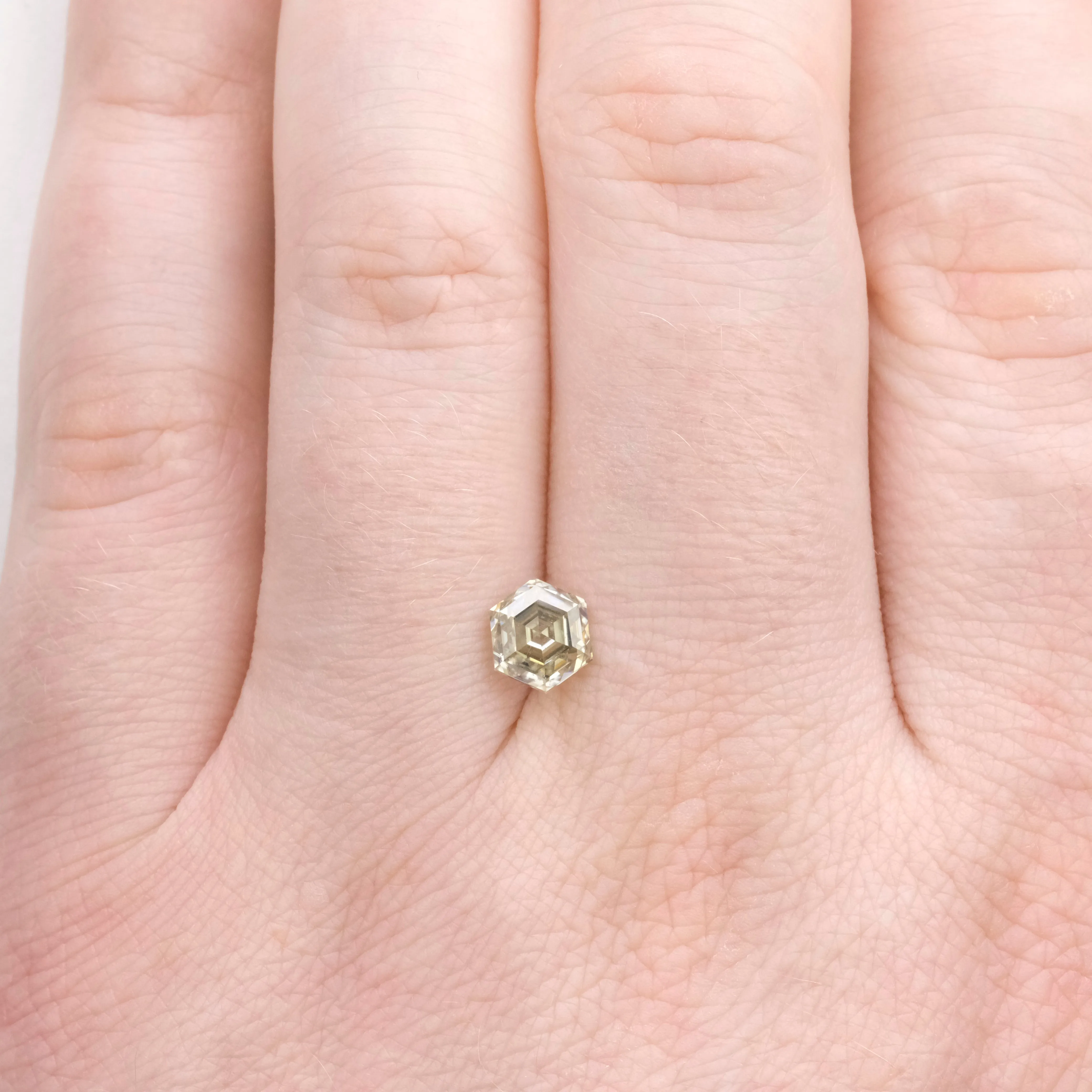 1.35 Carat Warm Toned Step Cut Hexagon Moissanite