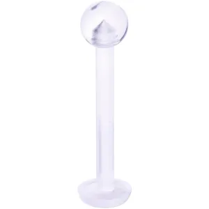 14 Gauge 9/16 Clear Flexible Bioplast Straight Barbell Retainer