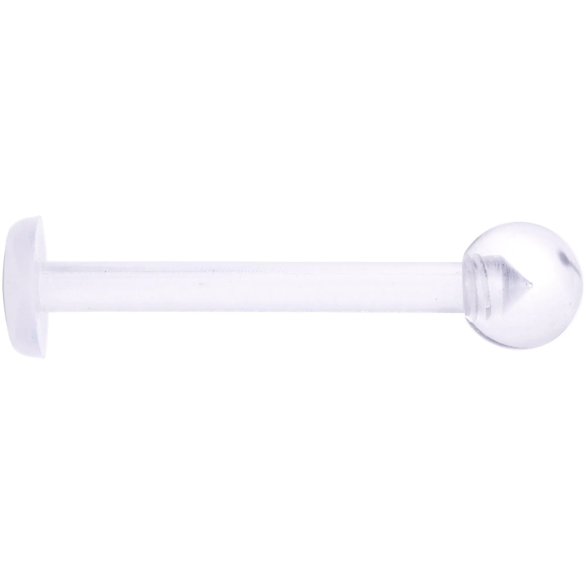 14 Gauge 9/16 Clear Flexible Bioplast Straight Barbell Retainer