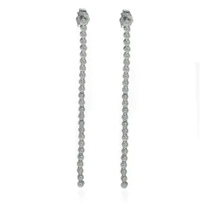 14K White Gold Flexible Stick Earring
