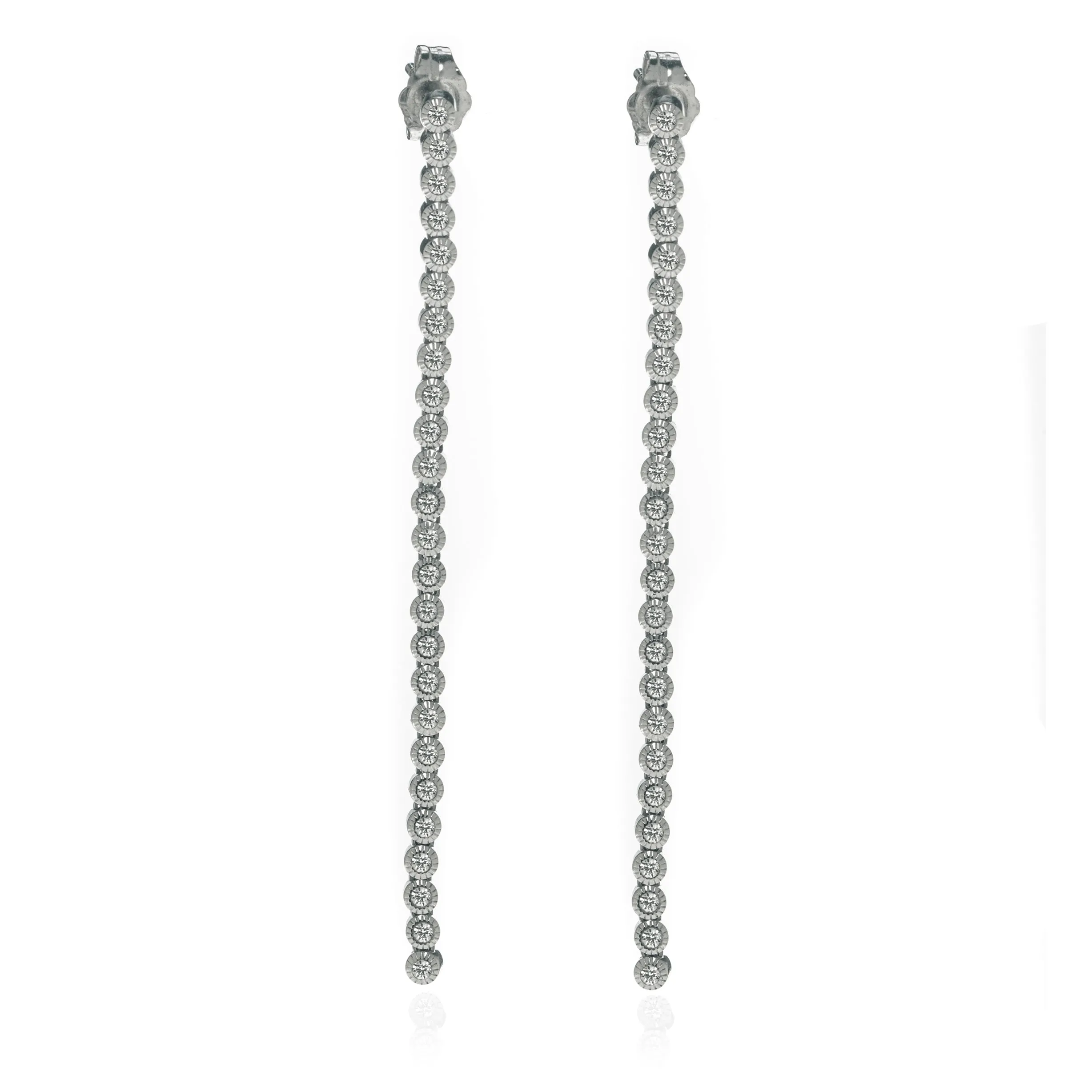 14K White Gold Flexible Stick Earring