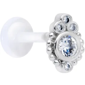 16 Gauge 5/16 Clear Gem Flexible Bioplast Teardrop Labret Monroe Tragus