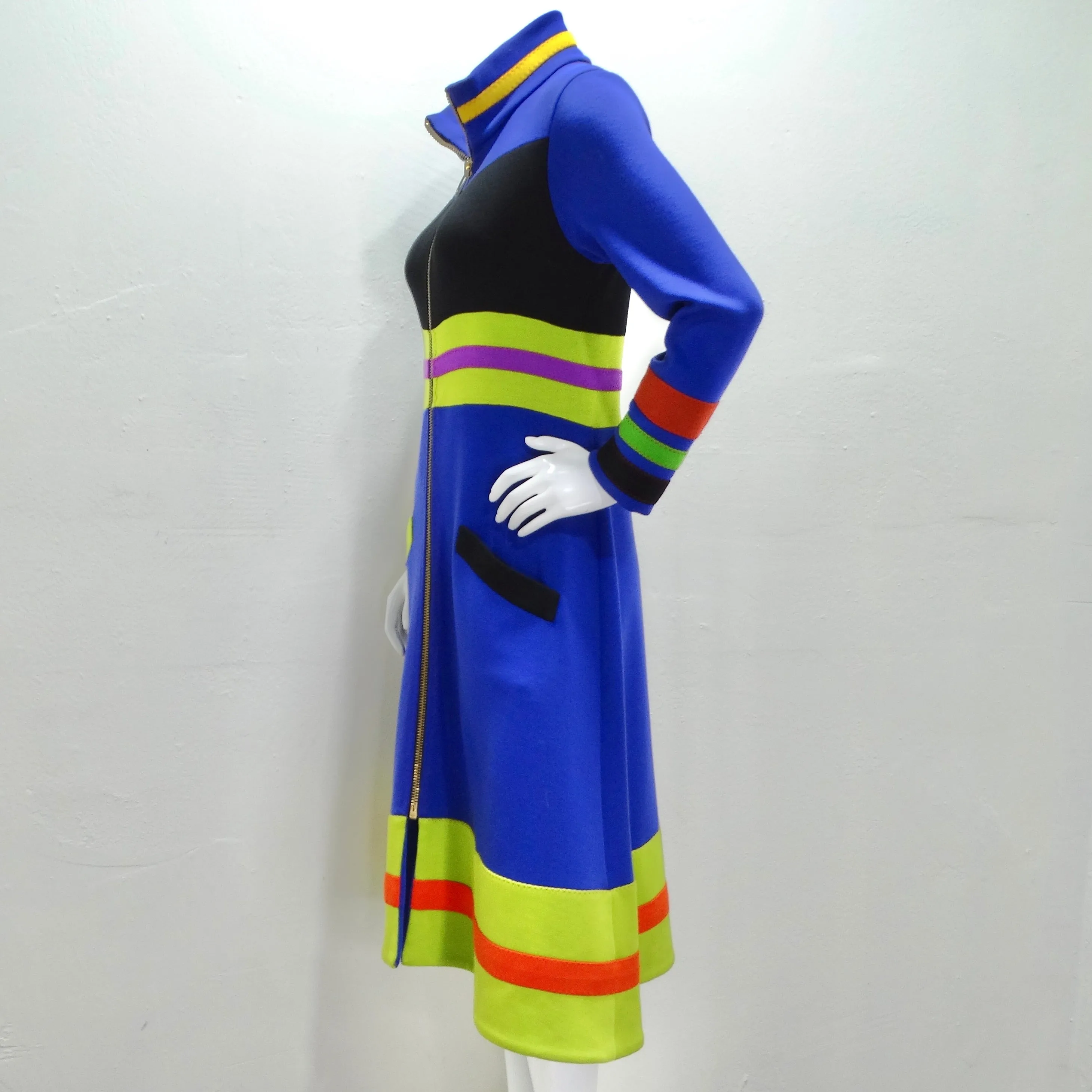 1960s Mod Color Block Jacket Dress