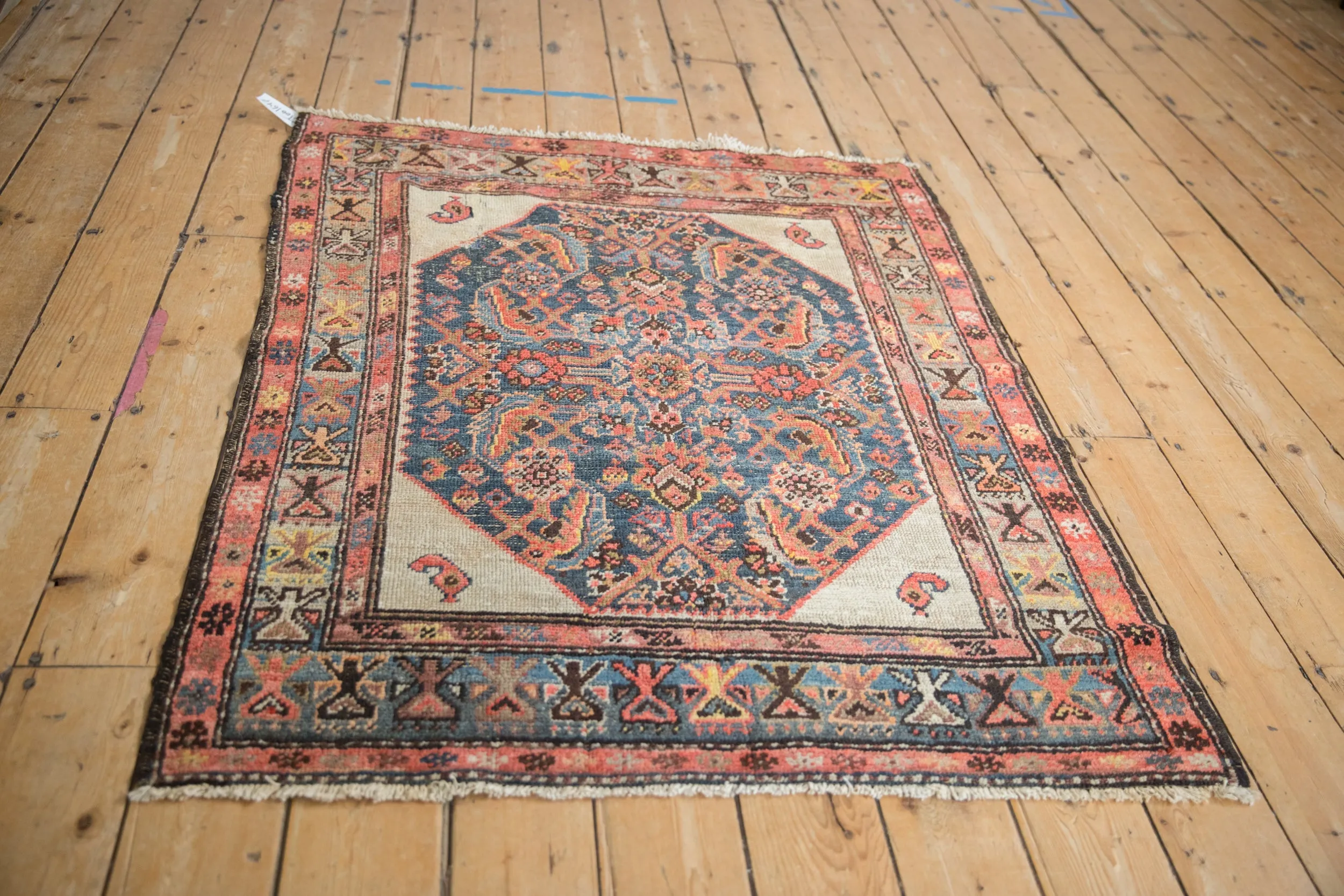 3.5x4.5 Antique Hamadan Square Rug