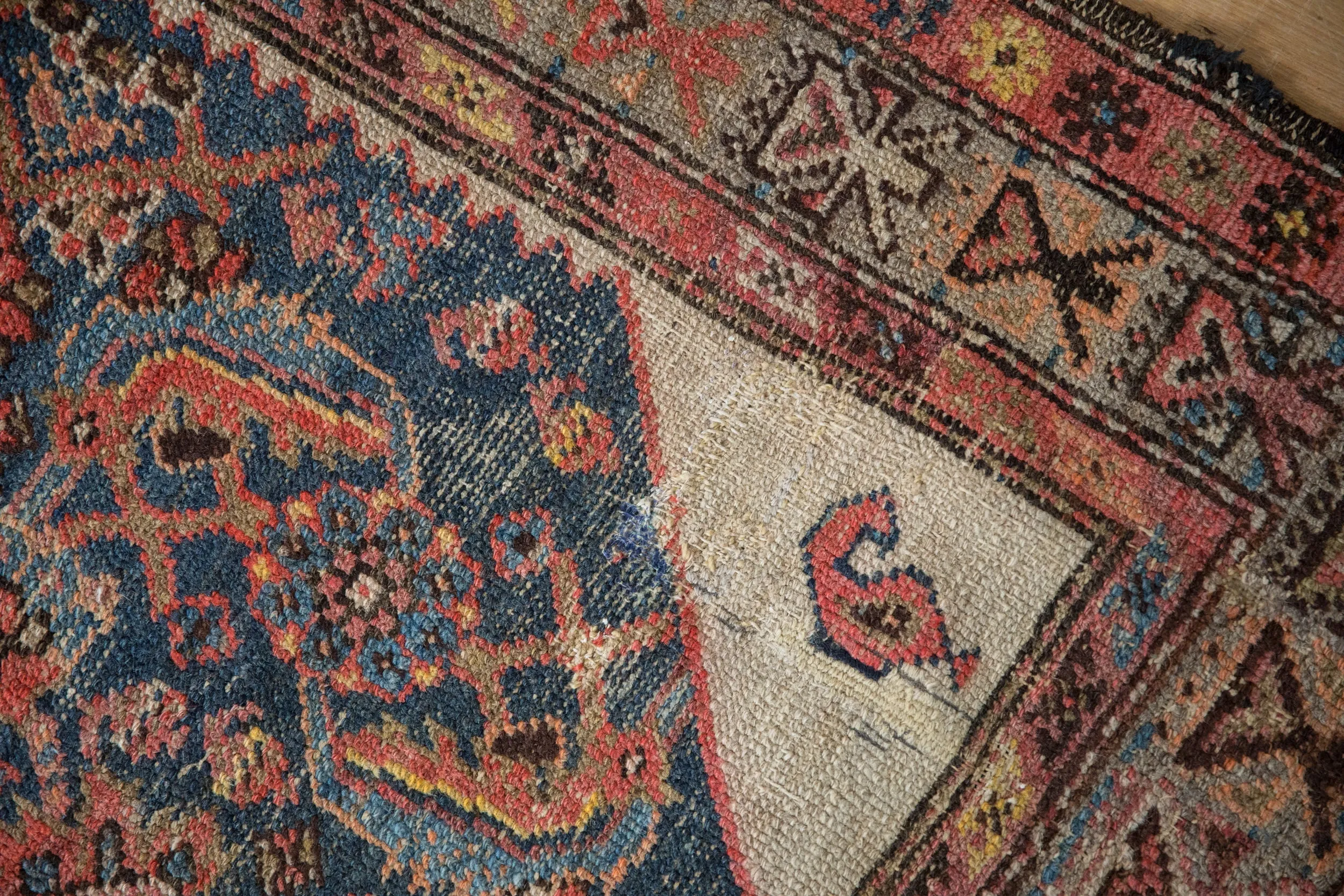 3.5x4.5 Antique Hamadan Square Rug