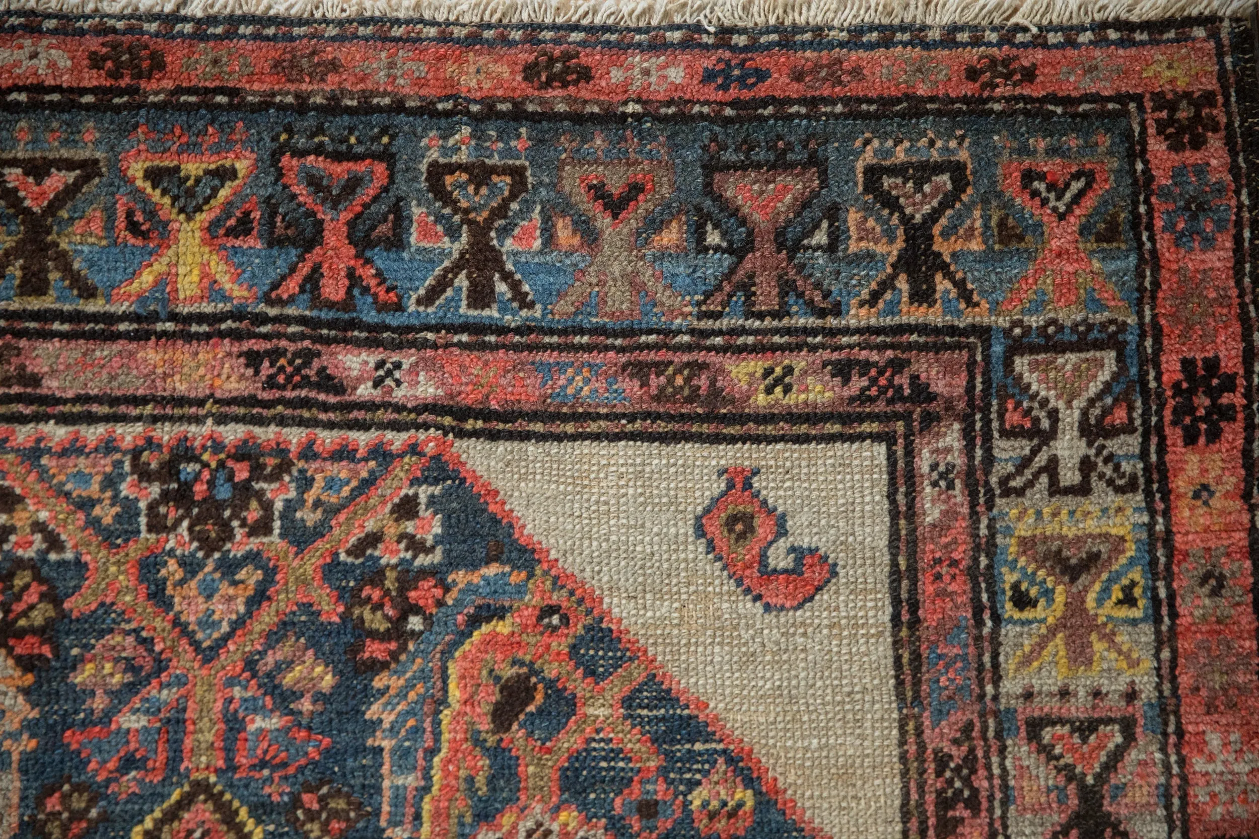 3.5x4.5 Antique Hamadan Square Rug