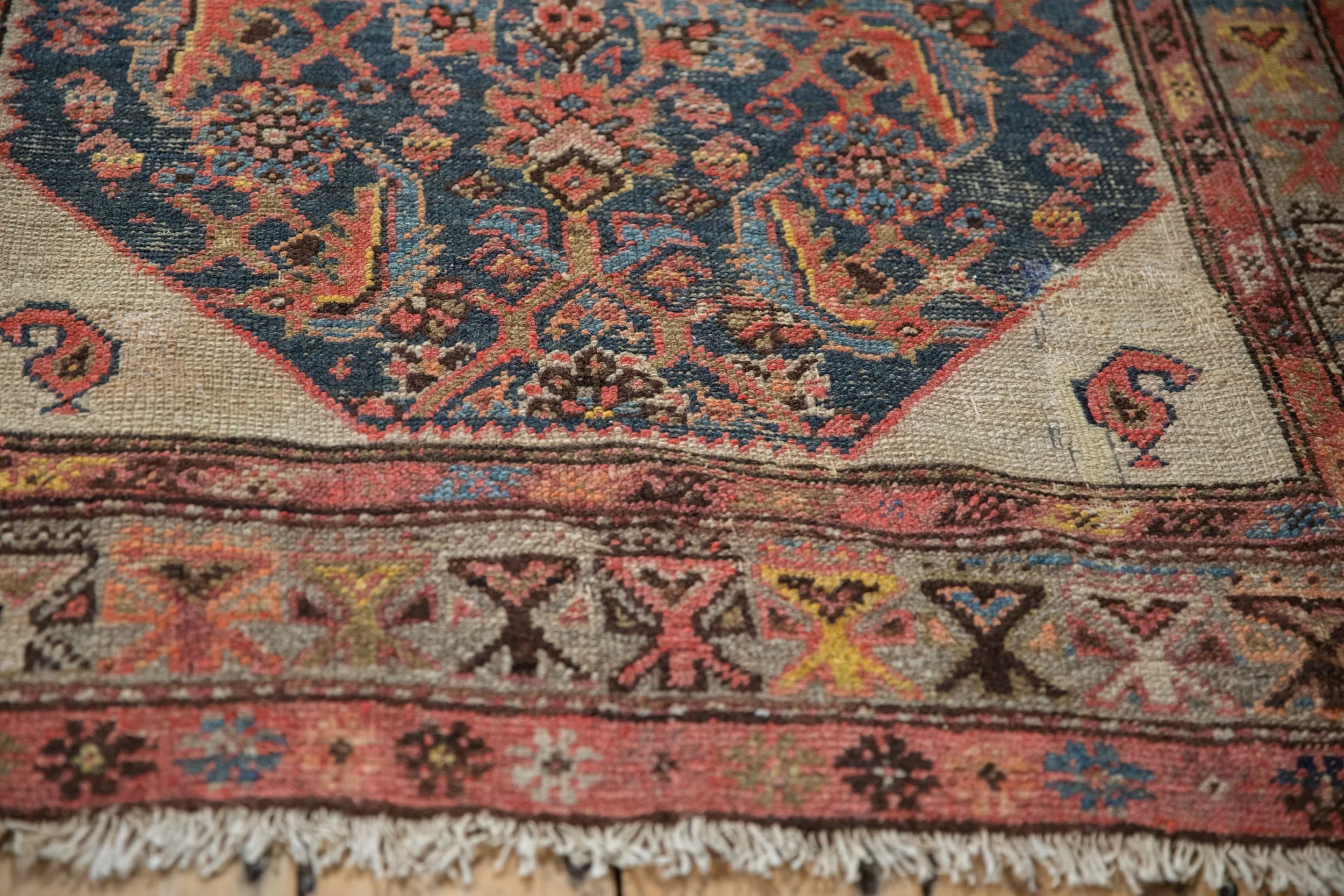 3.5x4.5 Antique Hamadan Square Rug