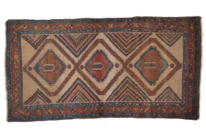 3x6 Antique Camel Hair Serab Rug Runner