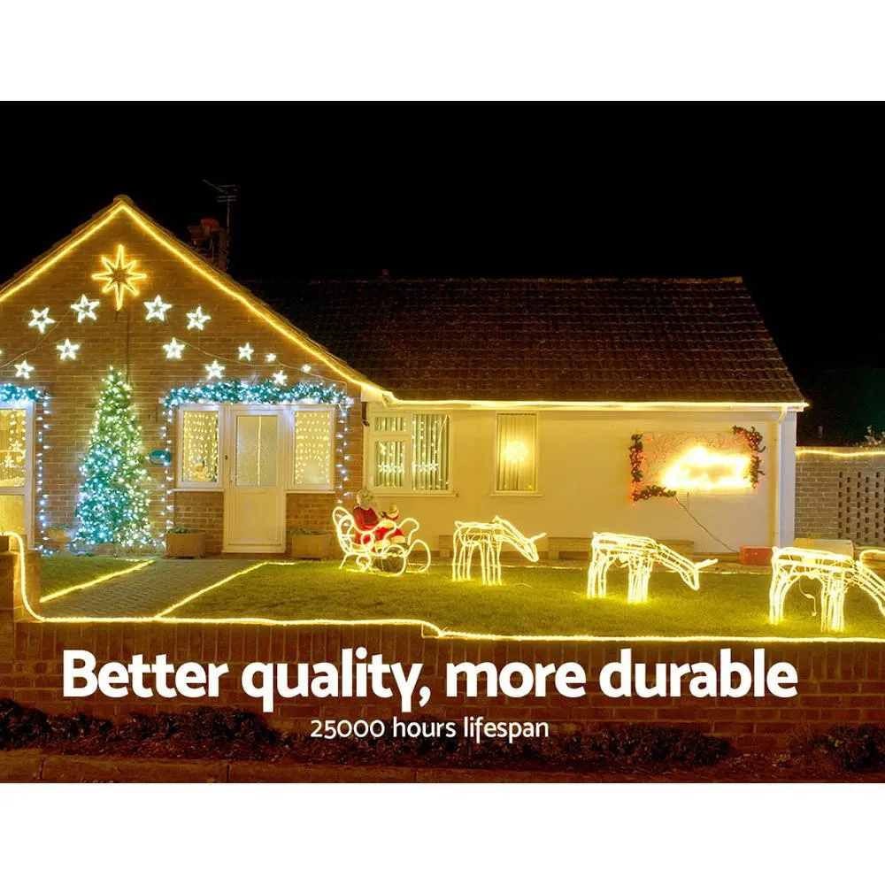 50M Christmas Rope Lights 1200 LED Warm White