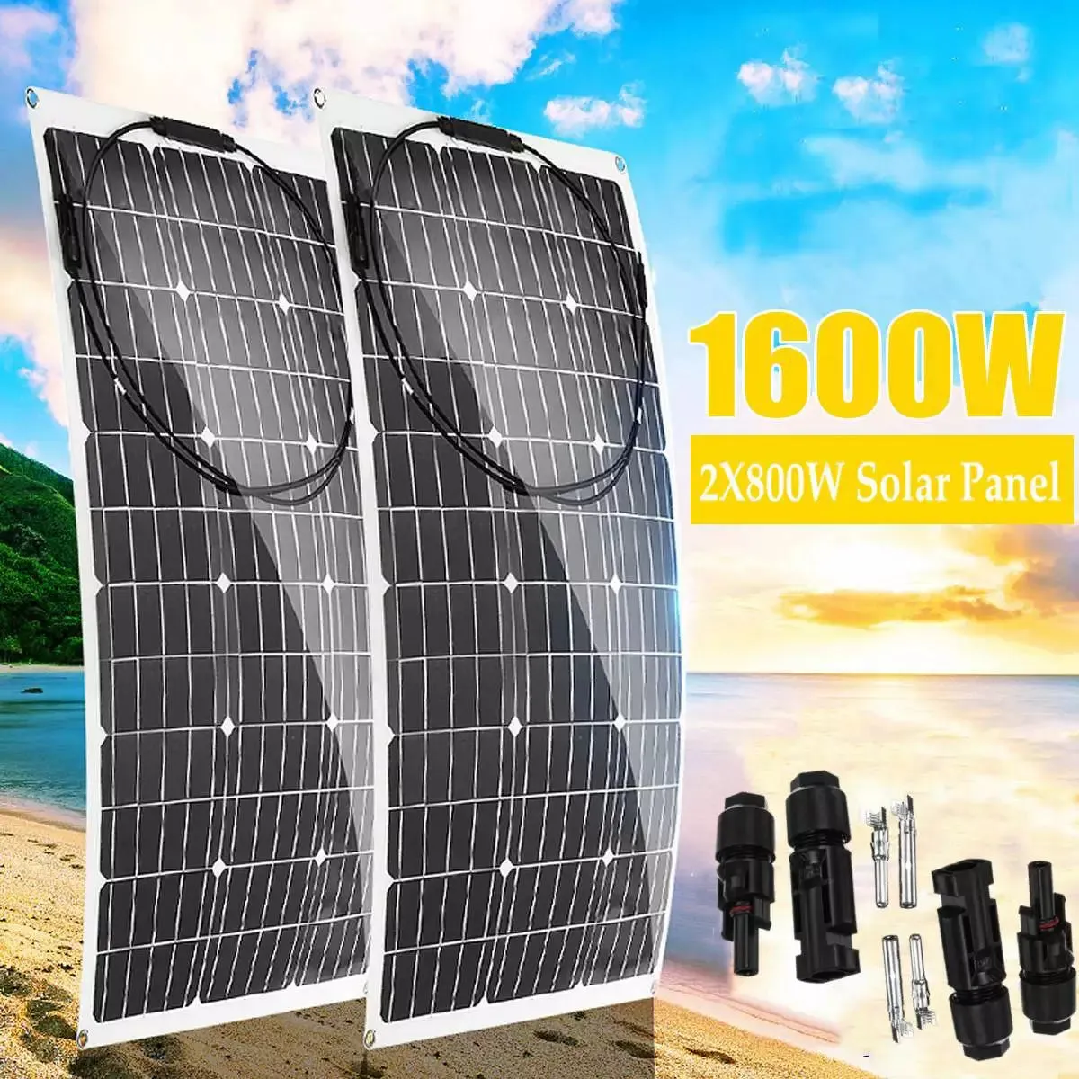 800W 1600W Solar Panel 18V PET Flexible Solar System Solar Panel Kit