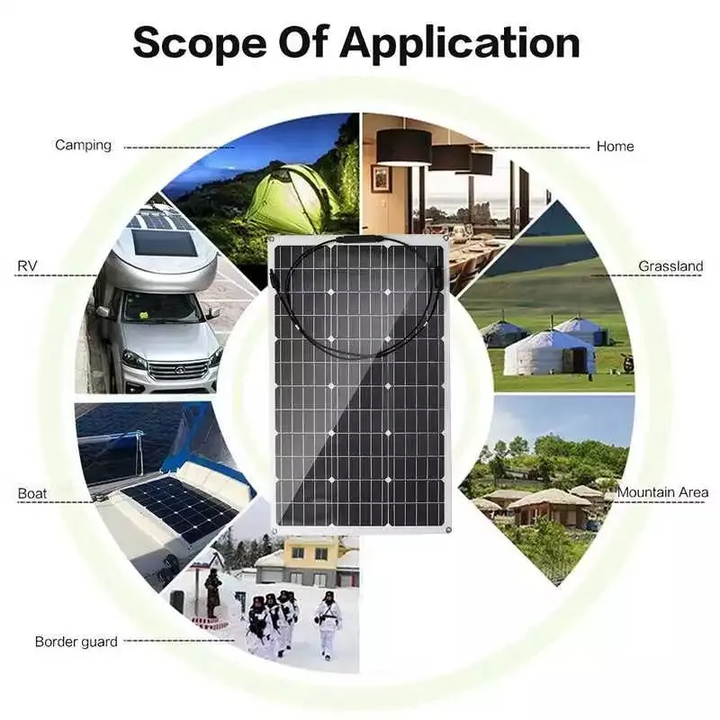 800W 1600W Solar Panel 18V PET Flexible Solar System Solar Panel Kit