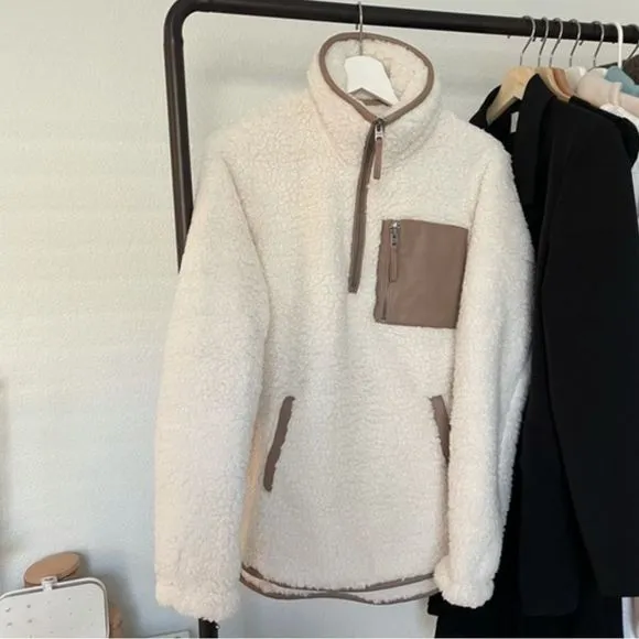 Abercrombie Sherpa half zip pullover