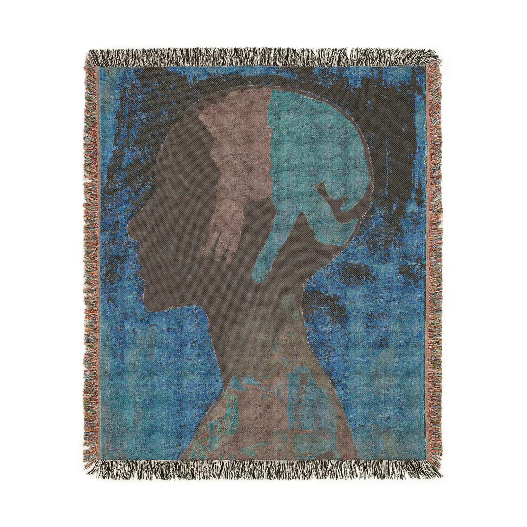 Abstract Human Silhouette Woven Blanket
