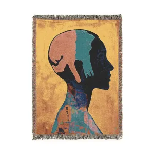 Abstract Human Silhouette Woven Blanket