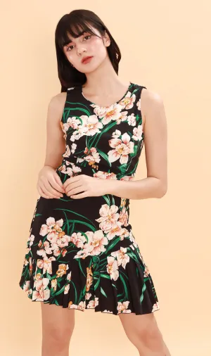 ADA Pleated-Hem Mini Dress (Black)