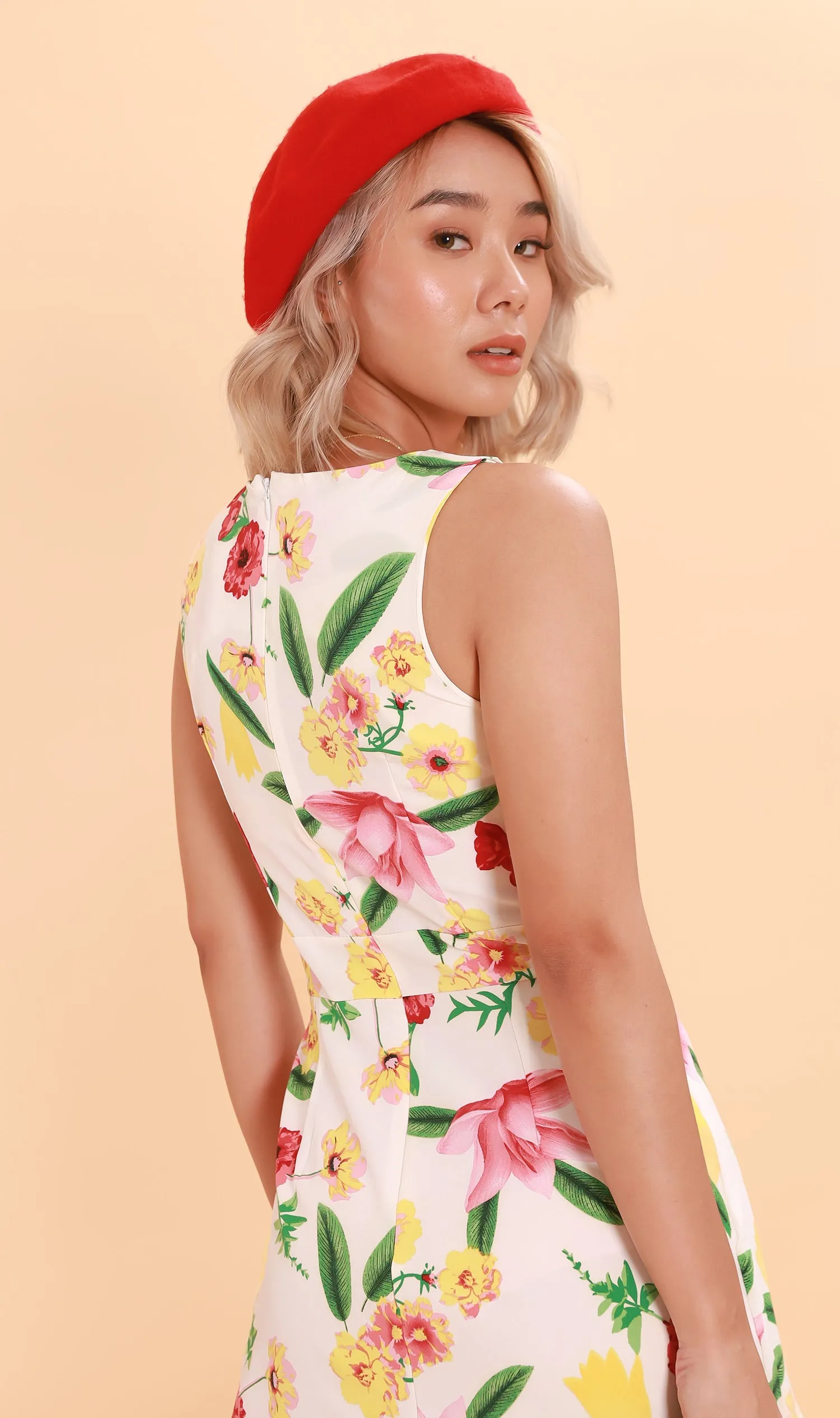 ADA Pleated-Hem Mini Dress (White)