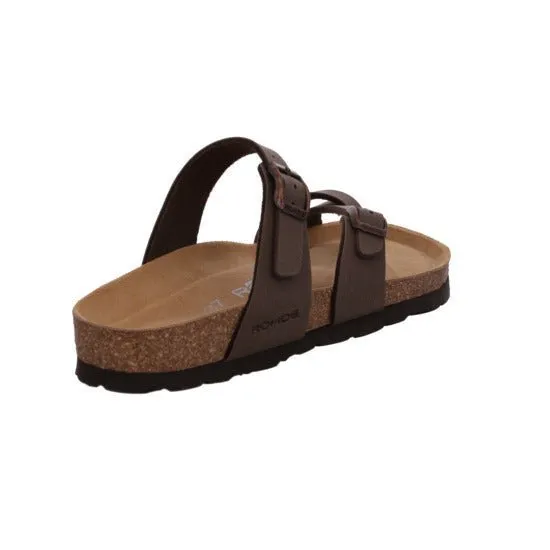 'Alba' women's toe slide sandal - brown