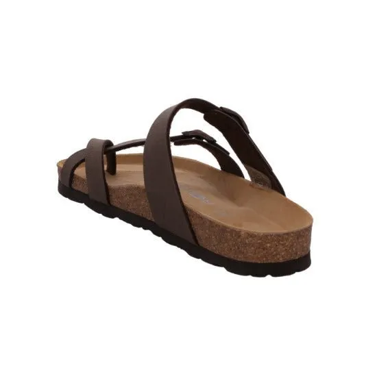 'Alba' women's toe slide sandal - brown