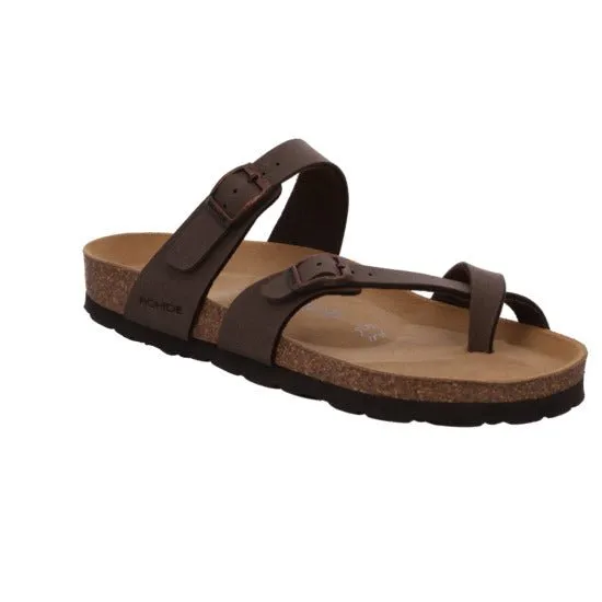 'Alba' women's toe slide sandal - brown