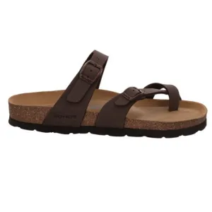 'Alba' women's toe slide sandal - brown