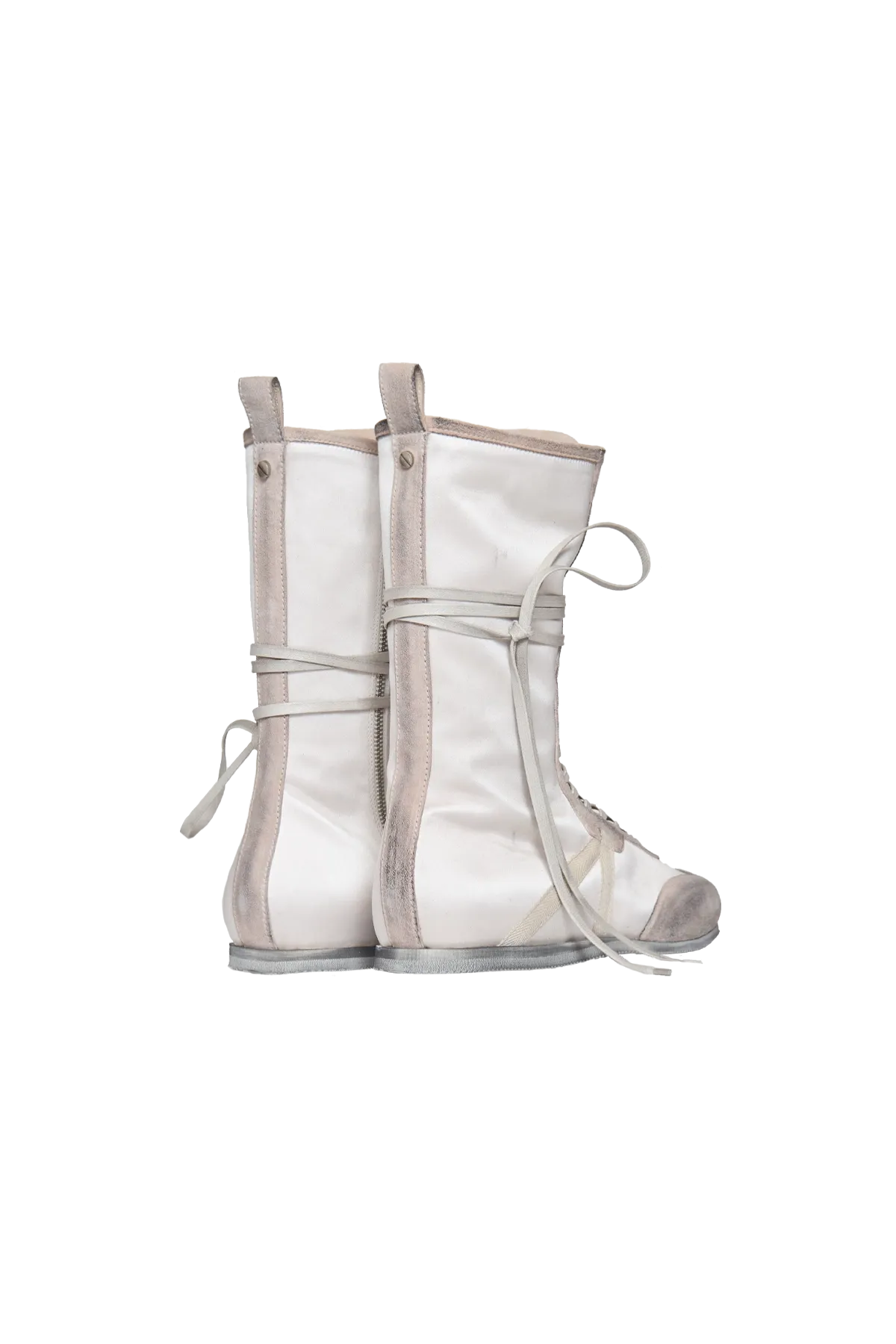 Ann Demeulemeester Fides Soft High-Top Boxing Sneakers White