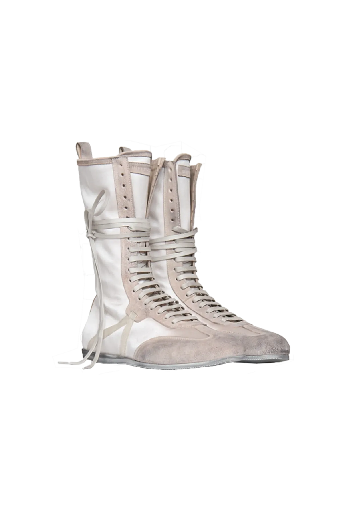 Ann Demeulemeester Fides Soft High-Top Boxing Sneakers White
