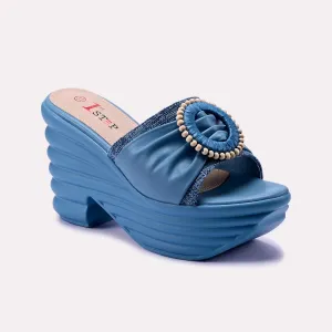 Anna Chunky Blue Fancy Slipper 0412360