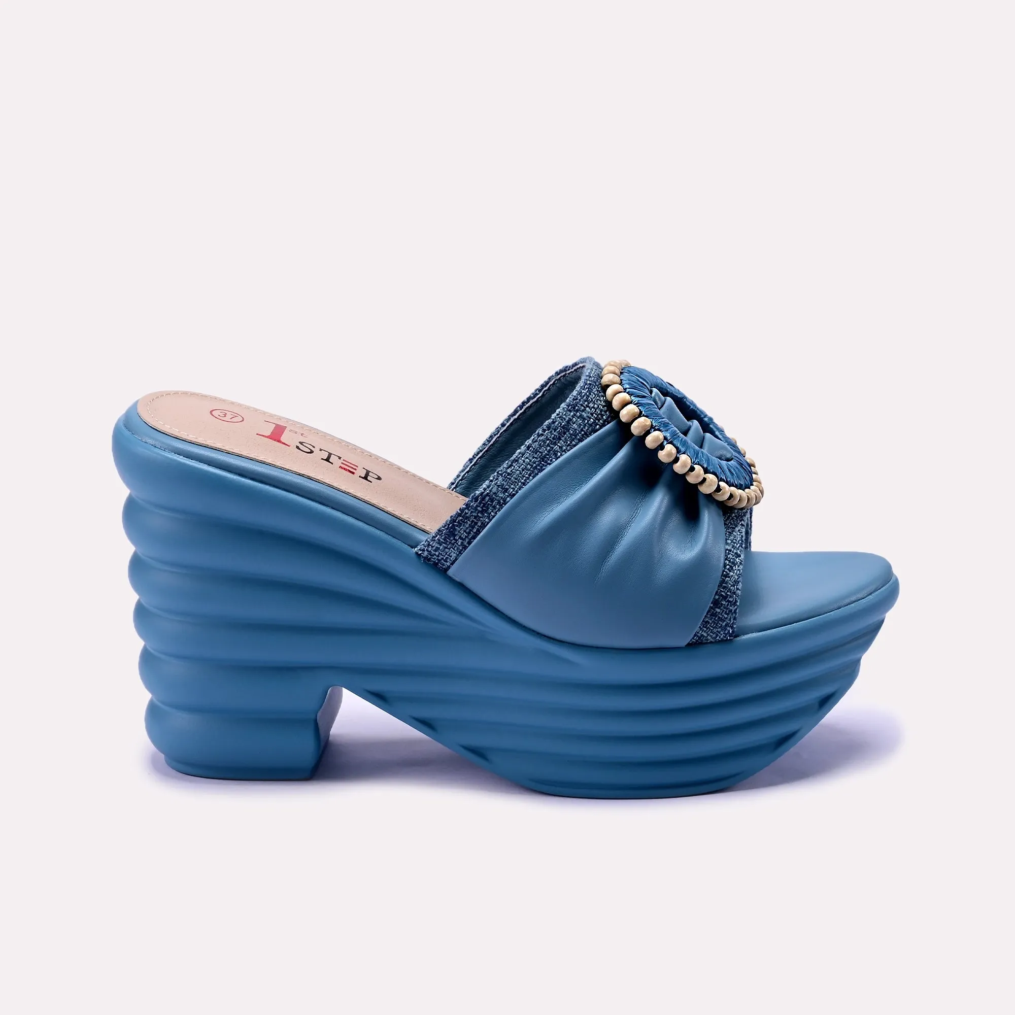 Anna Chunky Blue Fancy Slipper 0412360