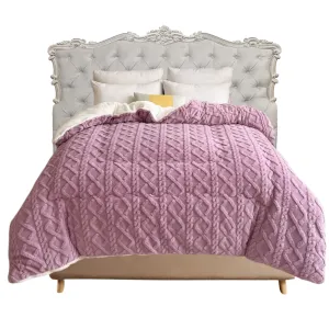Anyhouz Blanket Purple Cashmere Super Thick Warm Quilt Comforter