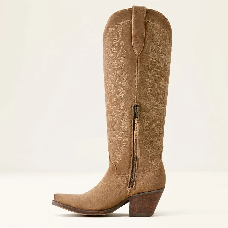 Ariat® Women's "Laramie" StretchFit Western Boots - Distressed Dijon Suede