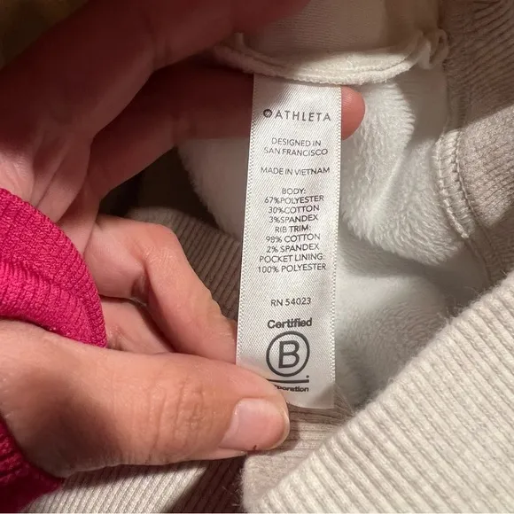 Athleta Triumph Hoodie Size XS Gold Hardware Fleece Cozy