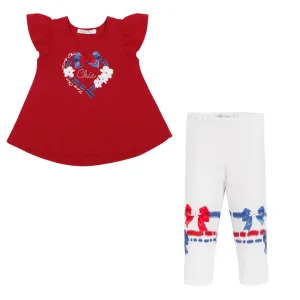 BALLOON CHIC - Bow Leggings Set - Red