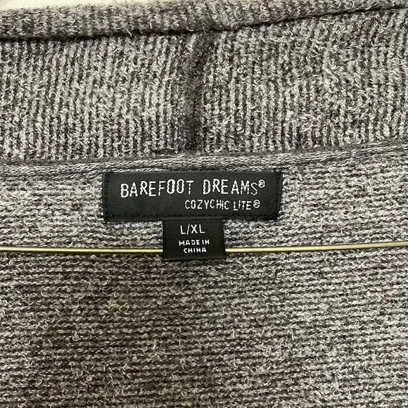 Barefoot Dreams Cozychic Lite Knit Island Wrap Cardigan Carbon Grey sz L/XL