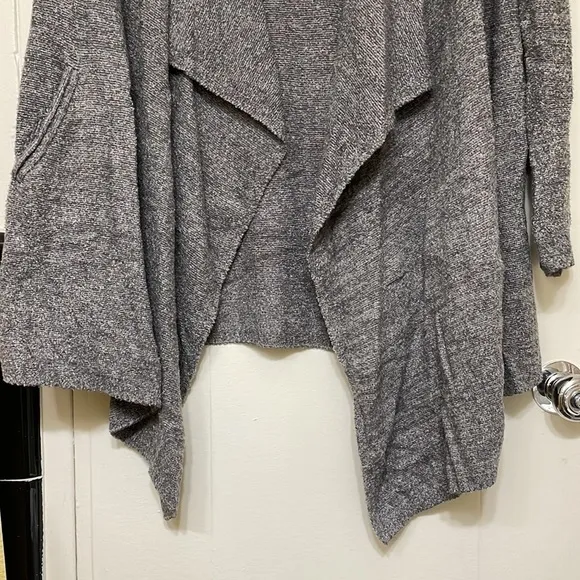 Barefoot Dreams Cozychic Lite Knit Island Wrap Cardigan Carbon Grey sz L/XL
