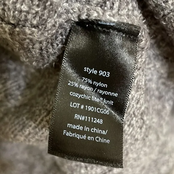 Barefoot Dreams Cozychic Lite Knit Island Wrap Cardigan Carbon Grey sz L/XL