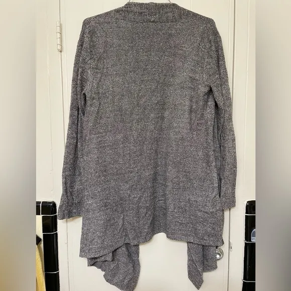 Barefoot Dreams Cozychic Lite Knit Island Wrap Cardigan Carbon Grey sz L/XL