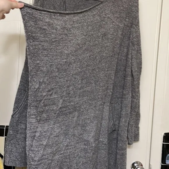 Barefoot Dreams Cozychic Lite Knit Island Wrap Cardigan Carbon Grey sz L/XL