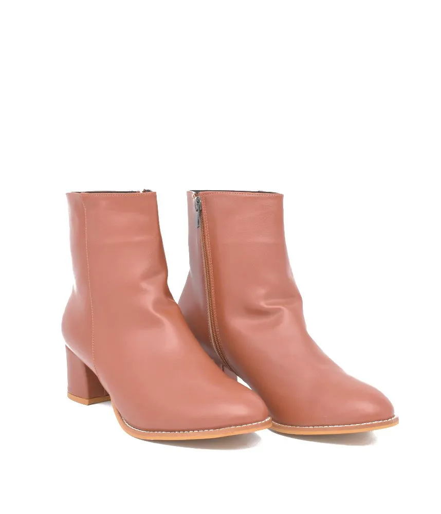 Belle & Lucy Chic Brown Ankle Boots