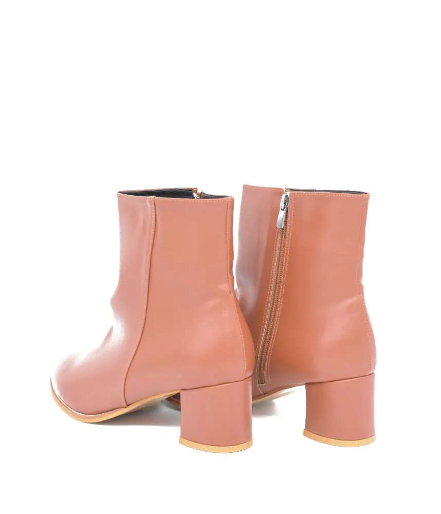 Belle & Lucy Chic Brown Ankle Boots