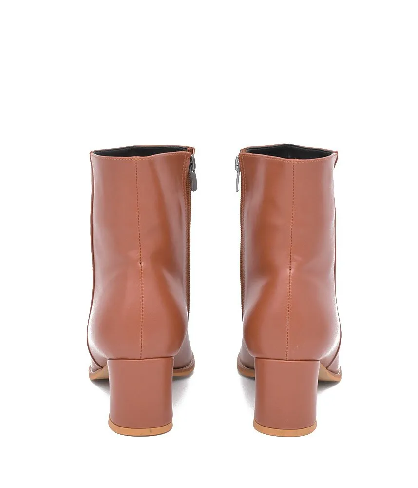 Belle & Lucy Chic Brown Ankle Boots