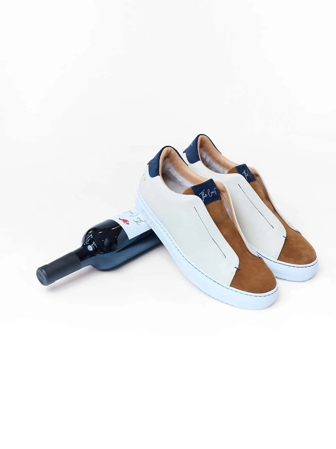 Beni slip-in with lambskin lining in cream-cognac