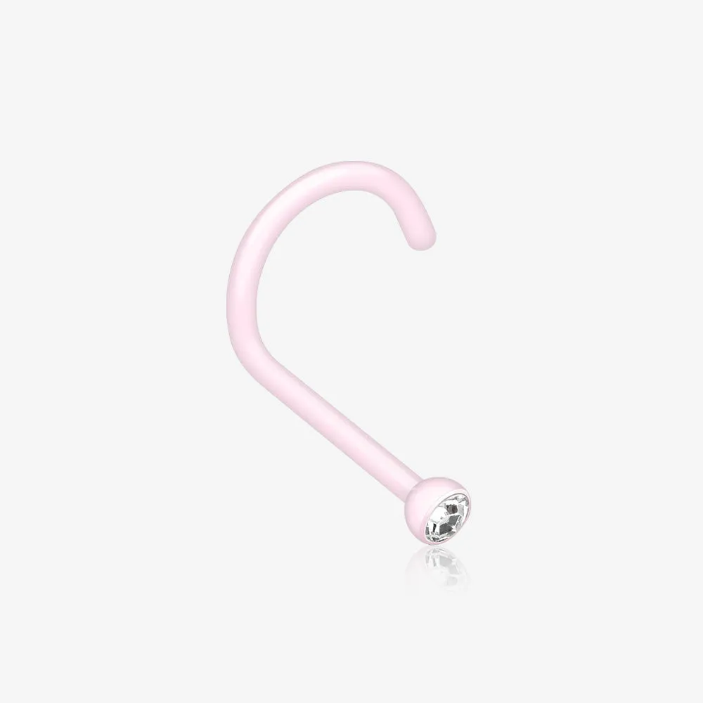 Bio Flexible Press Fit Gem Nose Screw Ring