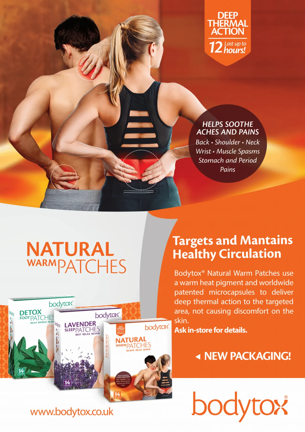 Bodytox Natural Warm Patches Pack of 14