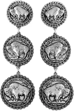 BUFFALO COIN  DANGLING EARRING