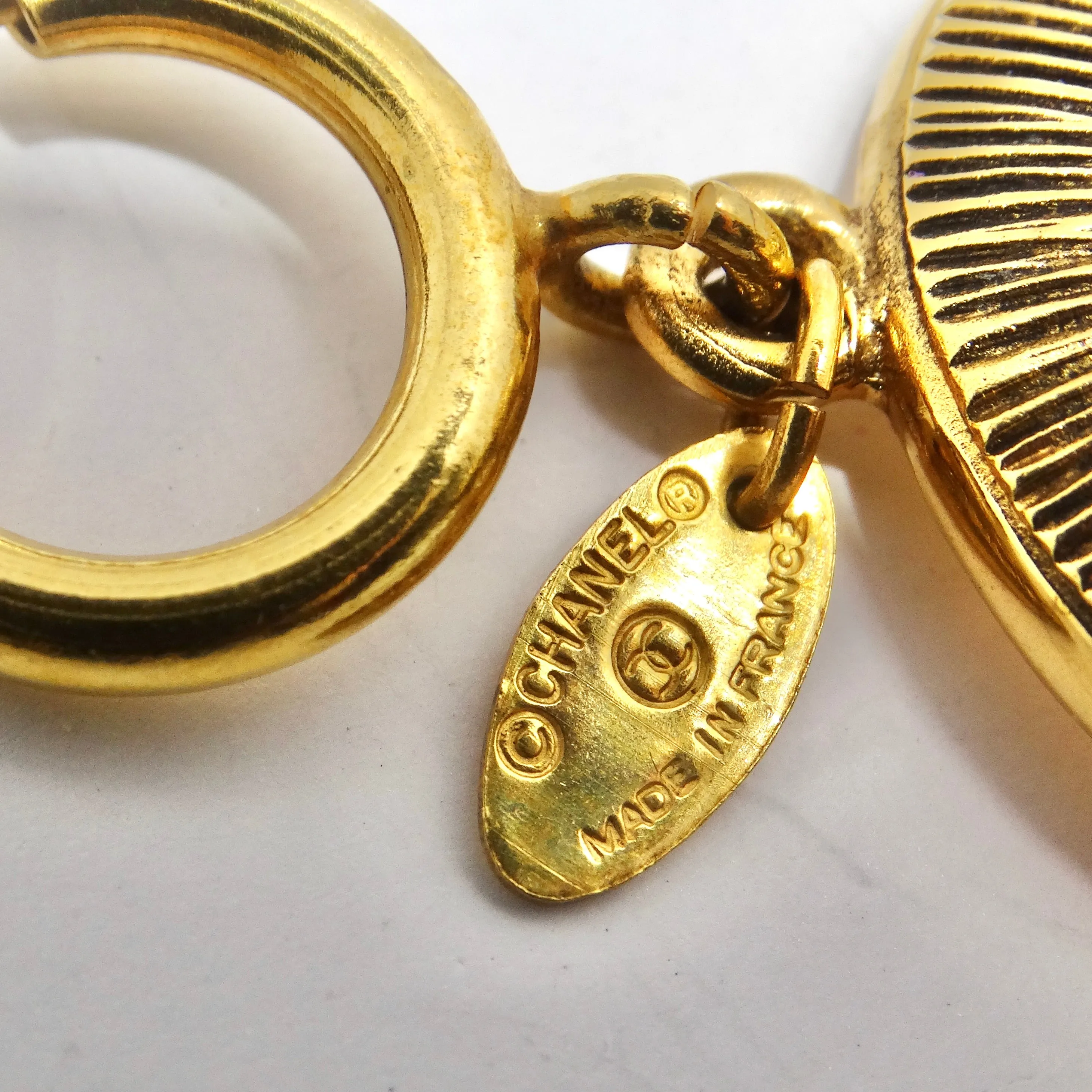 Chanel 1980s Logo Medallion Charm Necklace and Bracelet Set