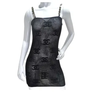 Chanel Cruise 2022 Black Cashmere Mini Dress