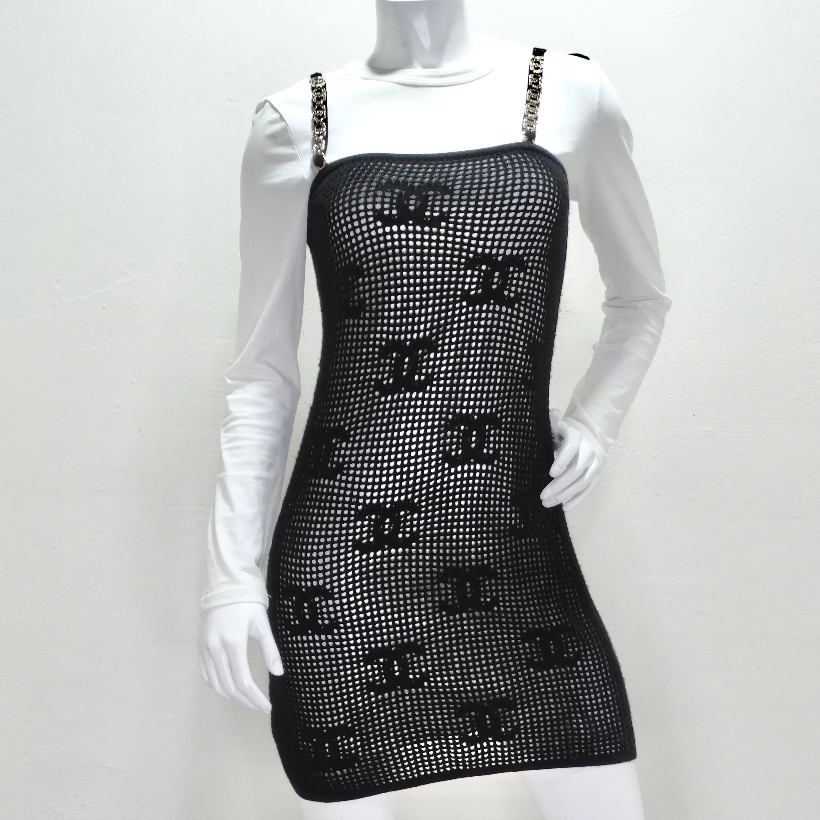 Chanel Cruise 2022 Black Cashmere Mini Dress