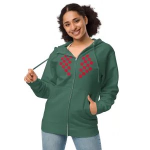 Checkered Heart zip up hoodie