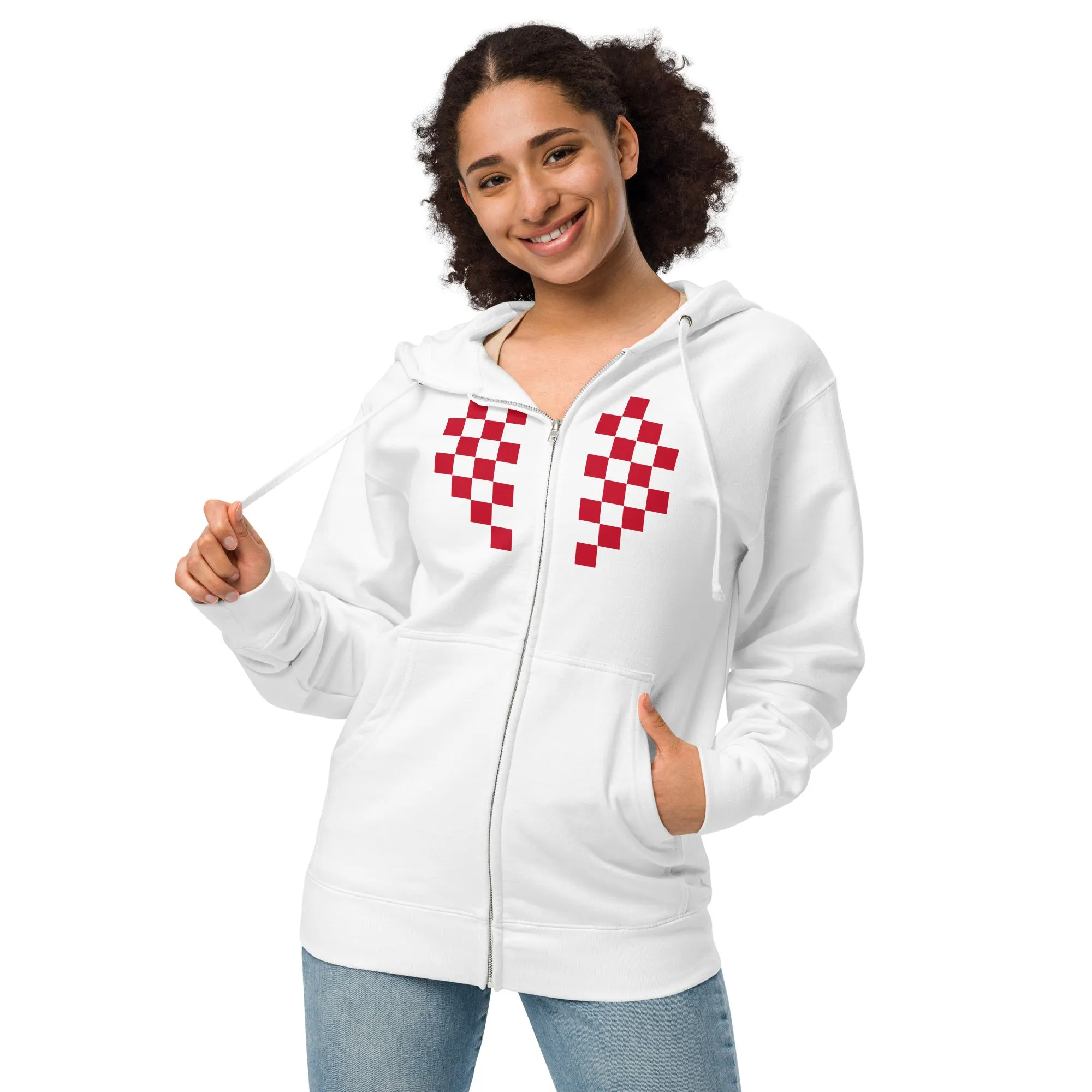 Checkered Heart zip up hoodie