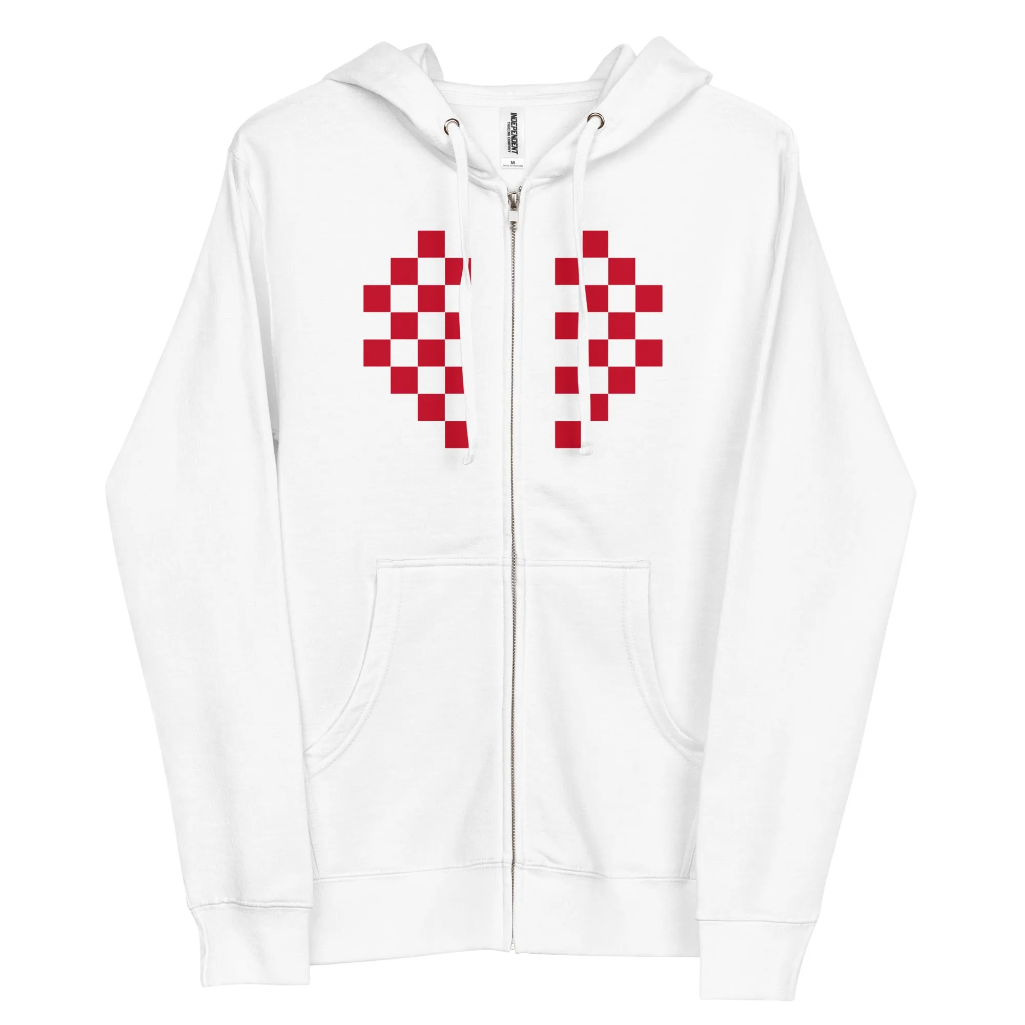 Checkered Heart zip up hoodie